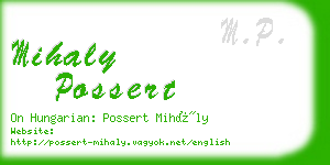 mihaly possert business card